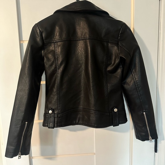 NEW TOP SHOP faux leather biker jacket size 0 - Picture 2 of 4